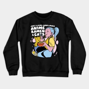 Anime Ramen Cat Lover Crewneck Sweatshirt